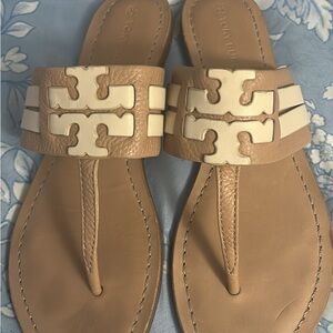 Tory Burch Tan and Cream Women's Sandals